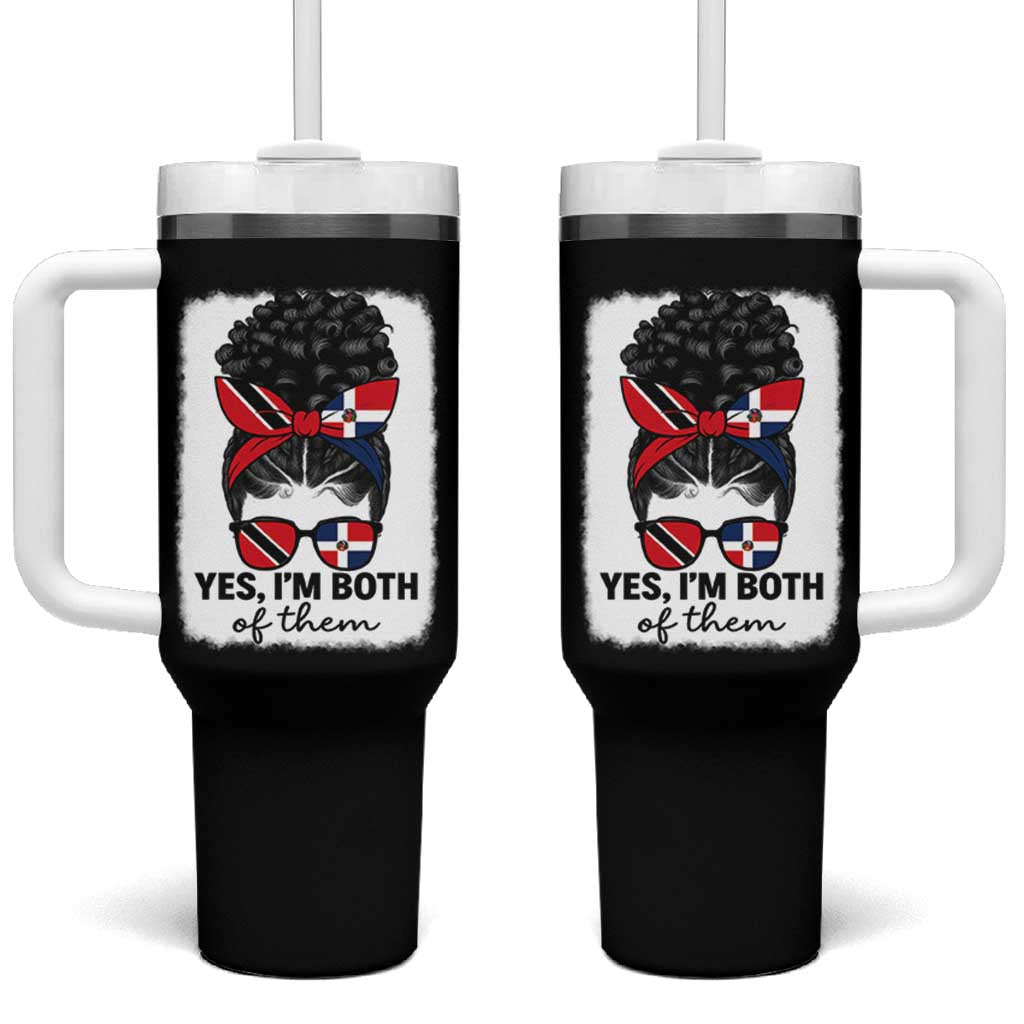 Trini Dominican Girl Tumbler With Handle Yes Im Both Trinidad And Tobago Dominican Pride