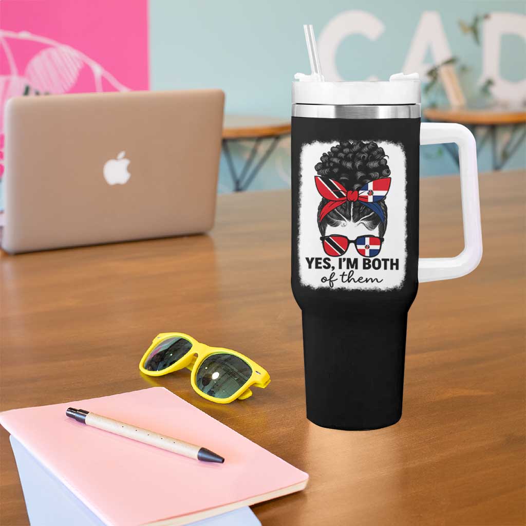 Trini Dominican Girl Tumbler With Handle Yes Im Both Trinidad And Tobago Dominican Pride