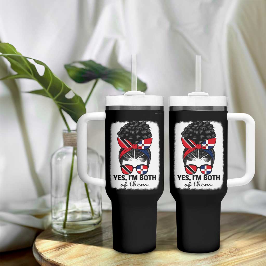 Trini Dominican Girl Tumbler With Handle Yes Im Both Trinidad And Tobago Dominican Pride