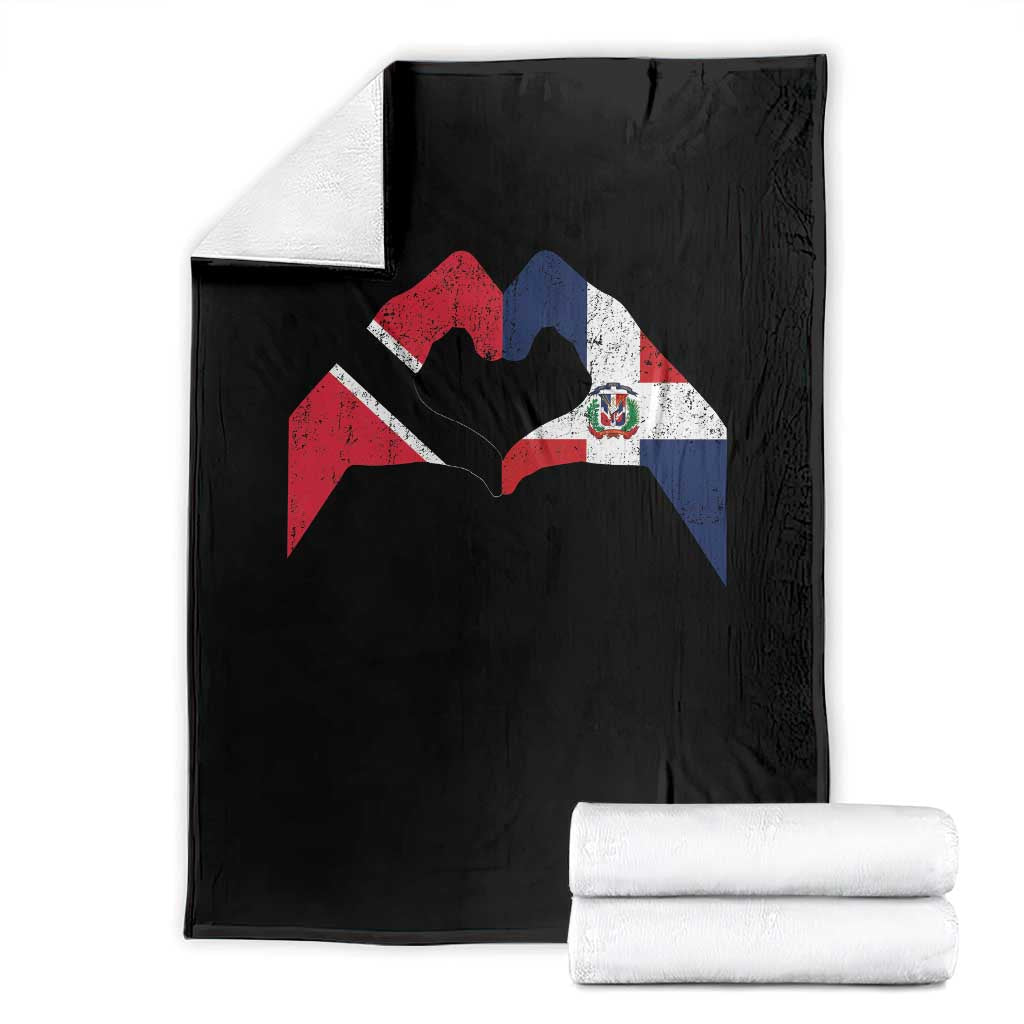 Trinidad and Tobago Dominican Throw Blanket Two Flags One Heart