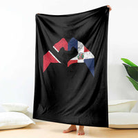 Trinidad and Tobago Dominican Throw Blanket Two Flags One Heart