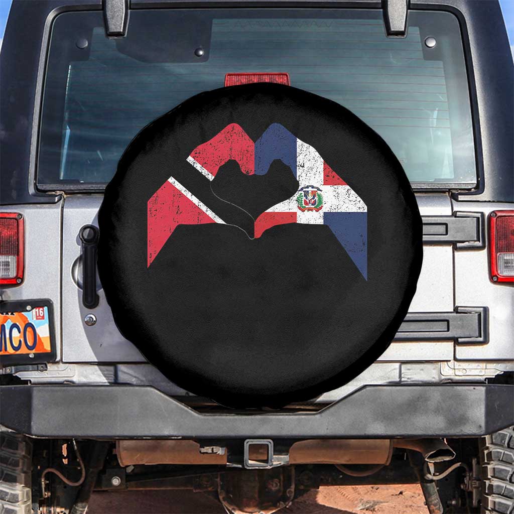 Trinidad and Tobago Dominican Spare Tire Cover Two Flags One Heart