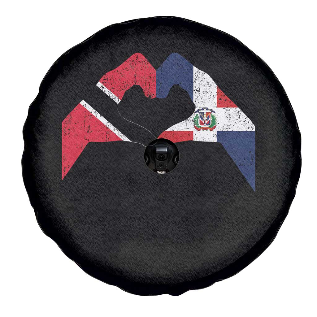 Trinidad and Tobago Dominican Spare Tire Cover Two Flags One Heart
