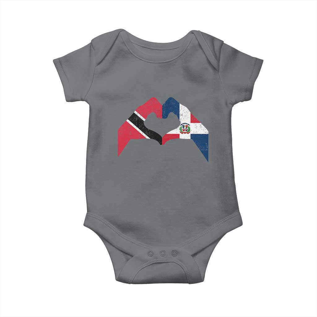 Trinidad and Tobago Dominican Baby Onesie Two Flags One Heart