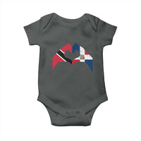 Trinidad and Tobago Dominican Baby Onesie Two Flags One Heart