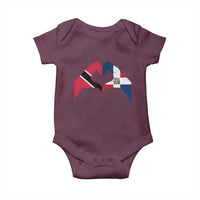 Trinidad and Tobago Dominican Baby Onesie Two Flags One Heart