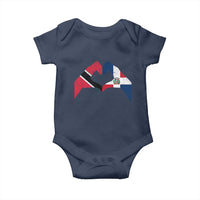 Trinidad and Tobago Dominican Baby Onesie Two Flags One Heart