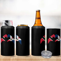 Trinidad and Tobago Dominican 4 in 1 Can Cooler Tumbler Two Flags One Heart