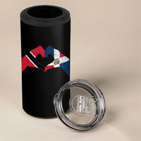 Trinidad and Tobago Dominican 4 in 1 Can Cooler Tumbler Two Flags One Heart