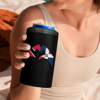 Trinidad and Tobago Dominican 4 in 1 Can Cooler Tumbler Two Flags One Heart