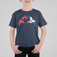 Trinidad and Tobago Dominican T Shirt For Kid Two Flags One Heart