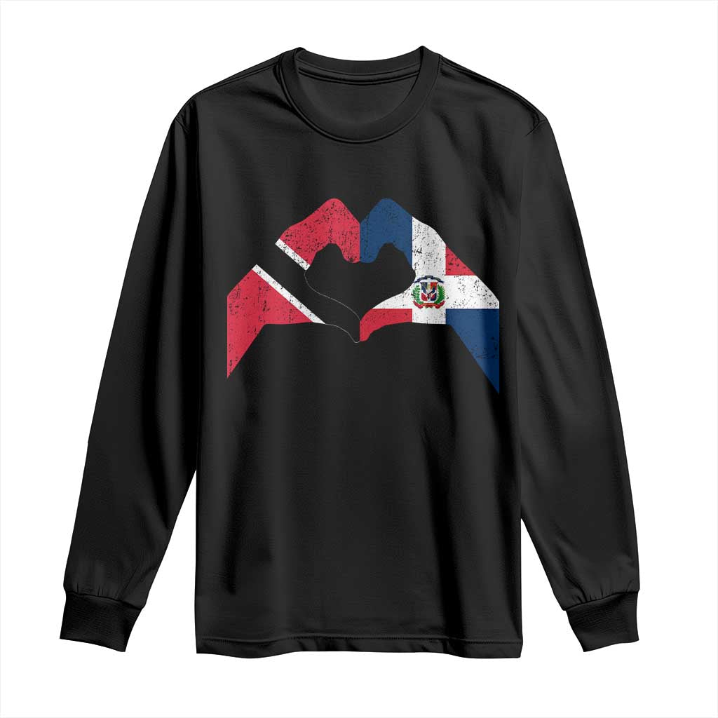 Trinidad and Tobago Dominican Long Sleeve Shirt Two Flags One Heart