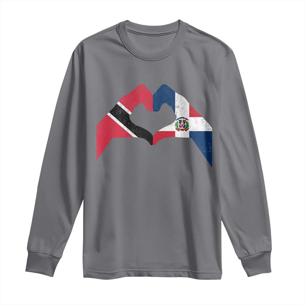 Trinidad and Tobago Dominican Long Sleeve Shirt Two Flags One Heart
