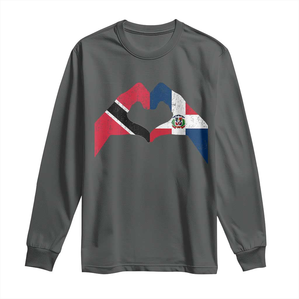 Trinidad and Tobago Dominican Long Sleeve Shirt Two Flags One Heart