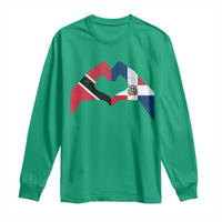 Trinidad and Tobago Dominican Long Sleeve Shirt Two Flags One Heart
