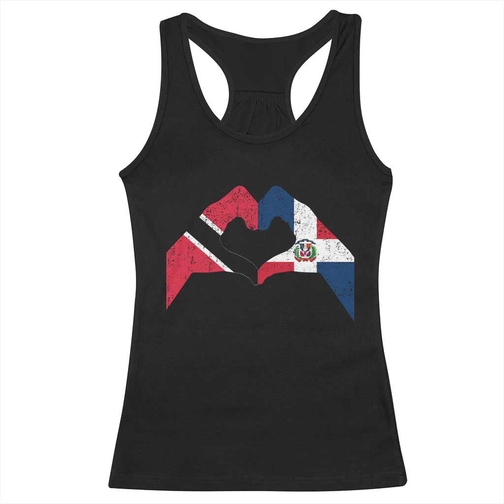 Trinidad and Tobago Dominican Racerback Tank Top Two Flags One Heart