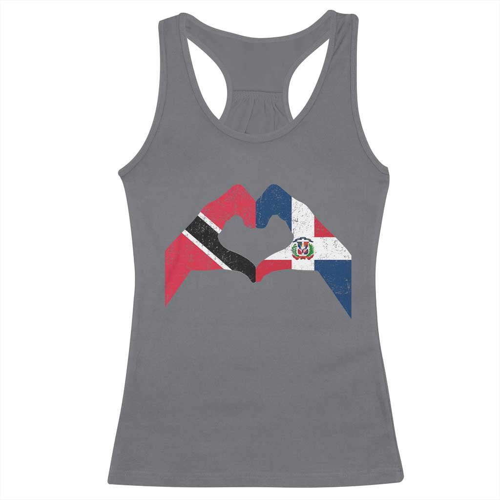 Trinidad and Tobago Dominican Racerback Tank Top Two Flags One Heart