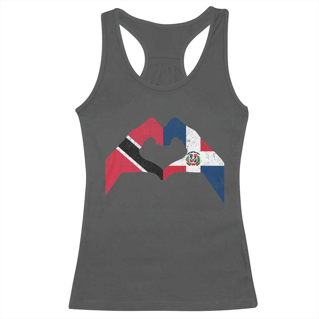 Trinidad and Tobago Dominican Racerback Tank Top Two Flags One Heart