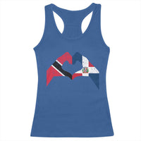 Trinidad and Tobago Dominican Racerback Tank Top Two Flags One Heart