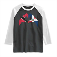 Trinidad and Tobago Dominican Raglan Shirt Two Flags One Heart