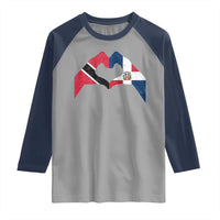 Trinidad and Tobago Dominican Raglan Shirt Two Flags One Heart