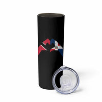 Trinidad and Tobago Dominican Skinny Tumbler Two Flags One Heart