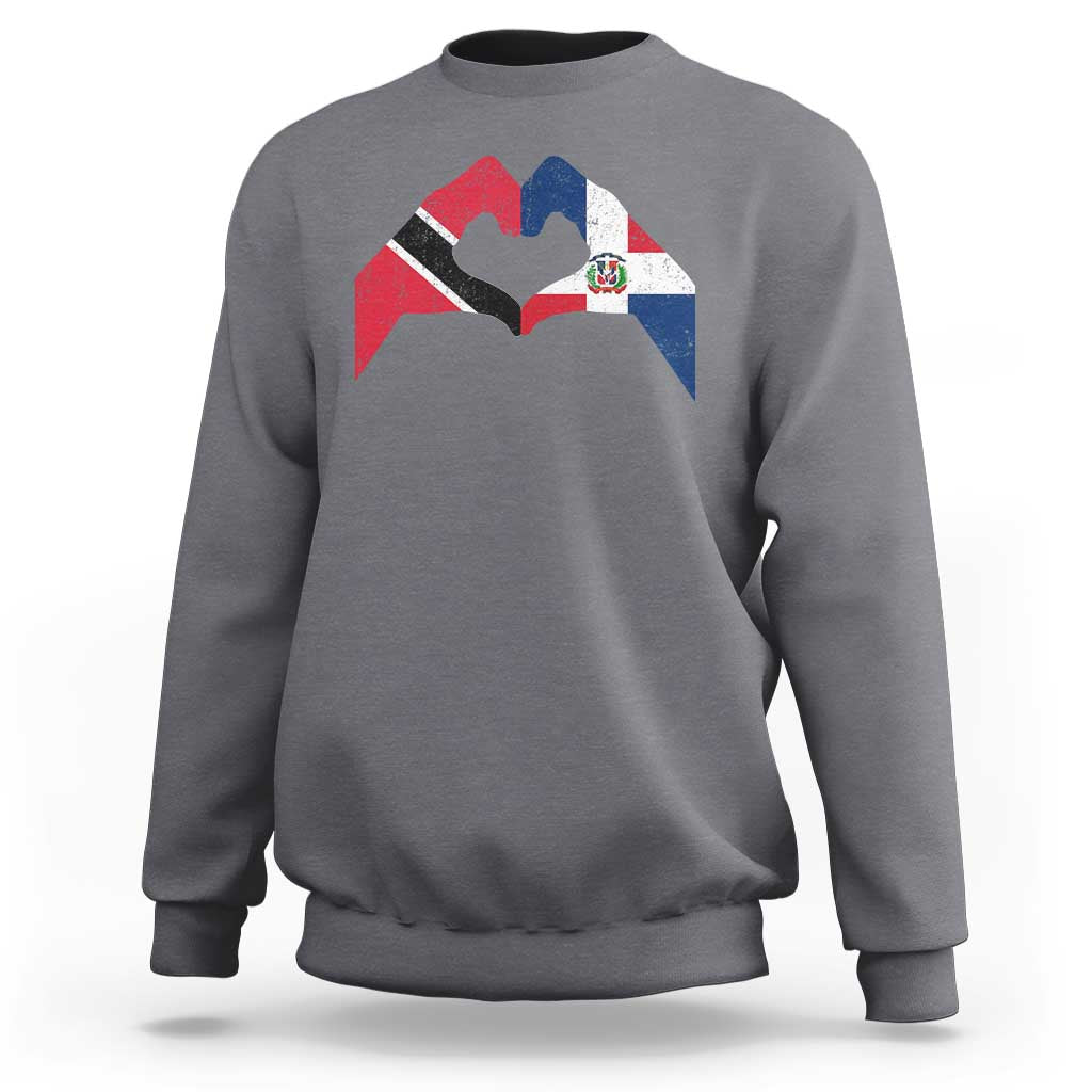 Trinidad and Tobago Dominican Sweatshirt Two Flags One Heart