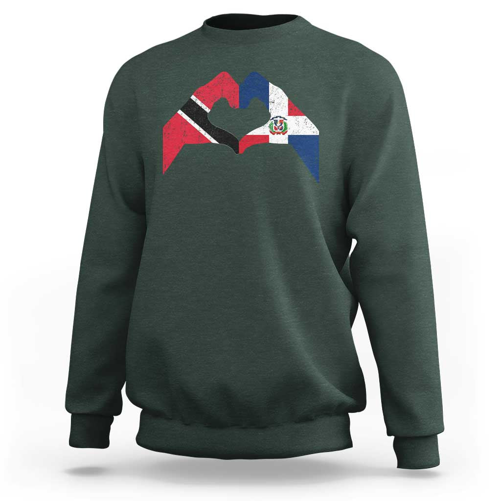 Trinidad and Tobago Dominican Sweatshirt Two Flags One Heart