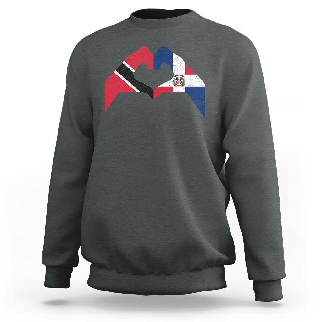 Trinidad and Tobago Dominican Sweatshirt Two Flags One Heart