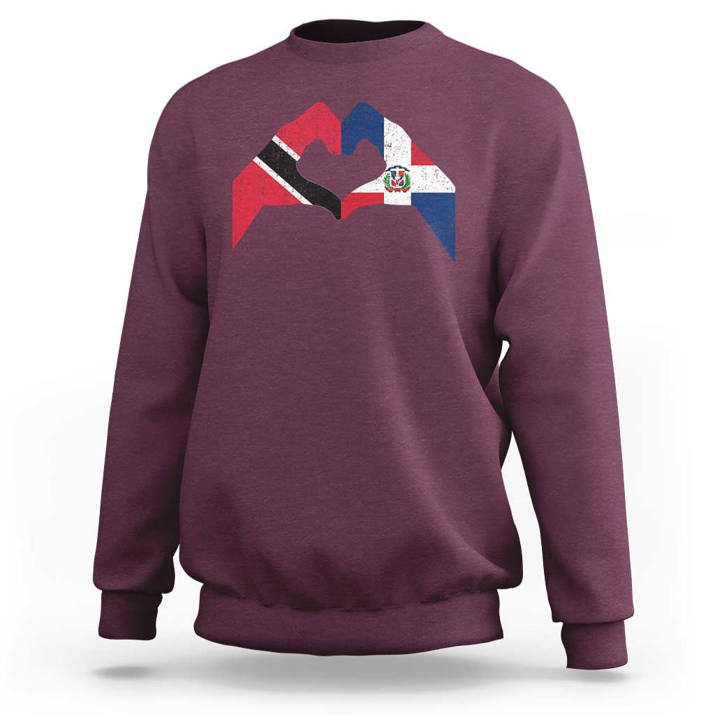 Trinidad and Tobago Dominican Sweatshirt Two Flags One Heart