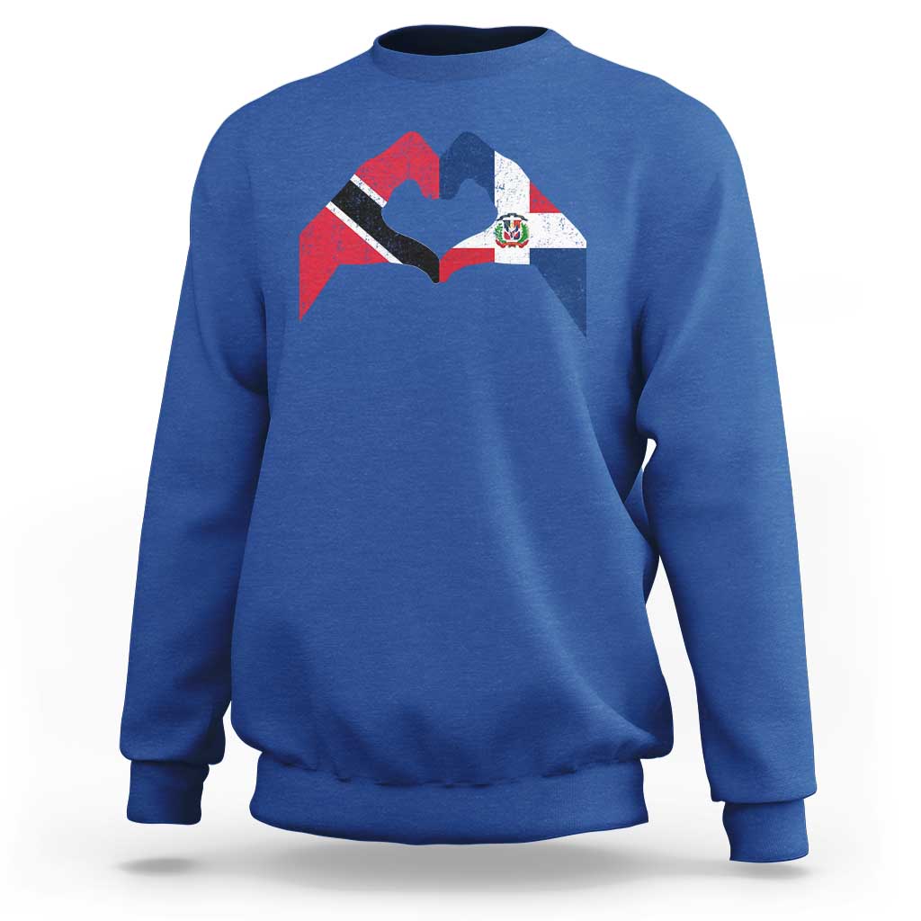 Trinidad and Tobago Dominican Sweatshirt Two Flags One Heart