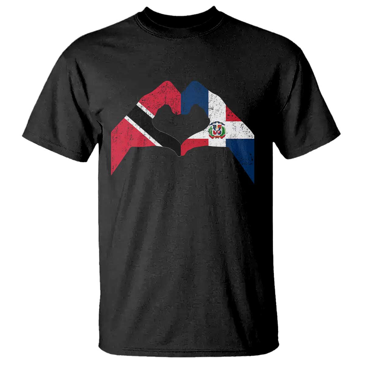 Trinidad and Tobago Dominican T Shirt Two Flags One Heart