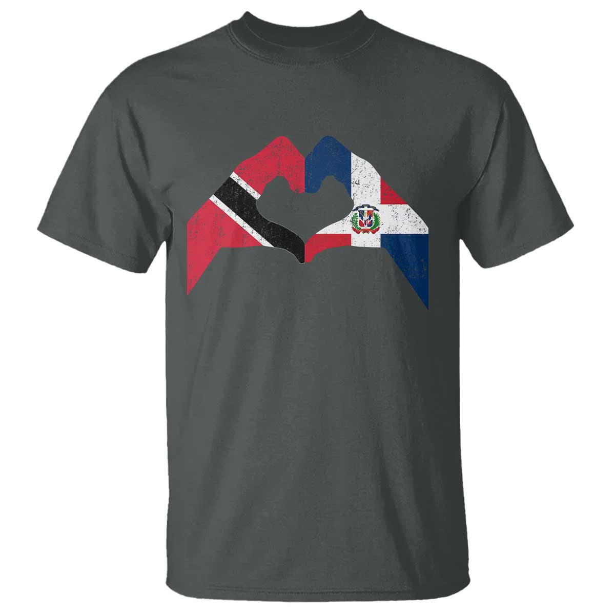 Trinidad and Tobago Dominican T Shirt Two Flags One Heart