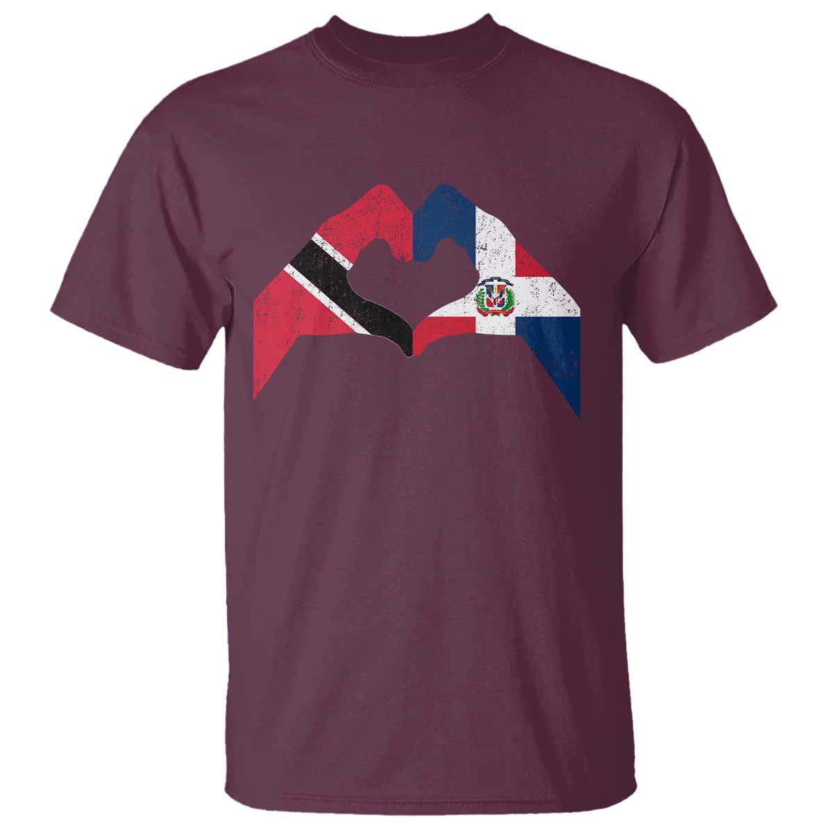 Trinidad and Tobago Dominican T Shirt Two Flags One Heart