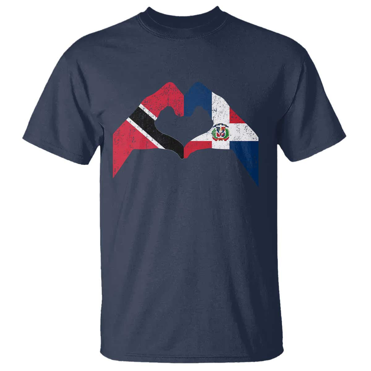 Trinidad and Tobago Dominican T Shirt Two Flags One Heart