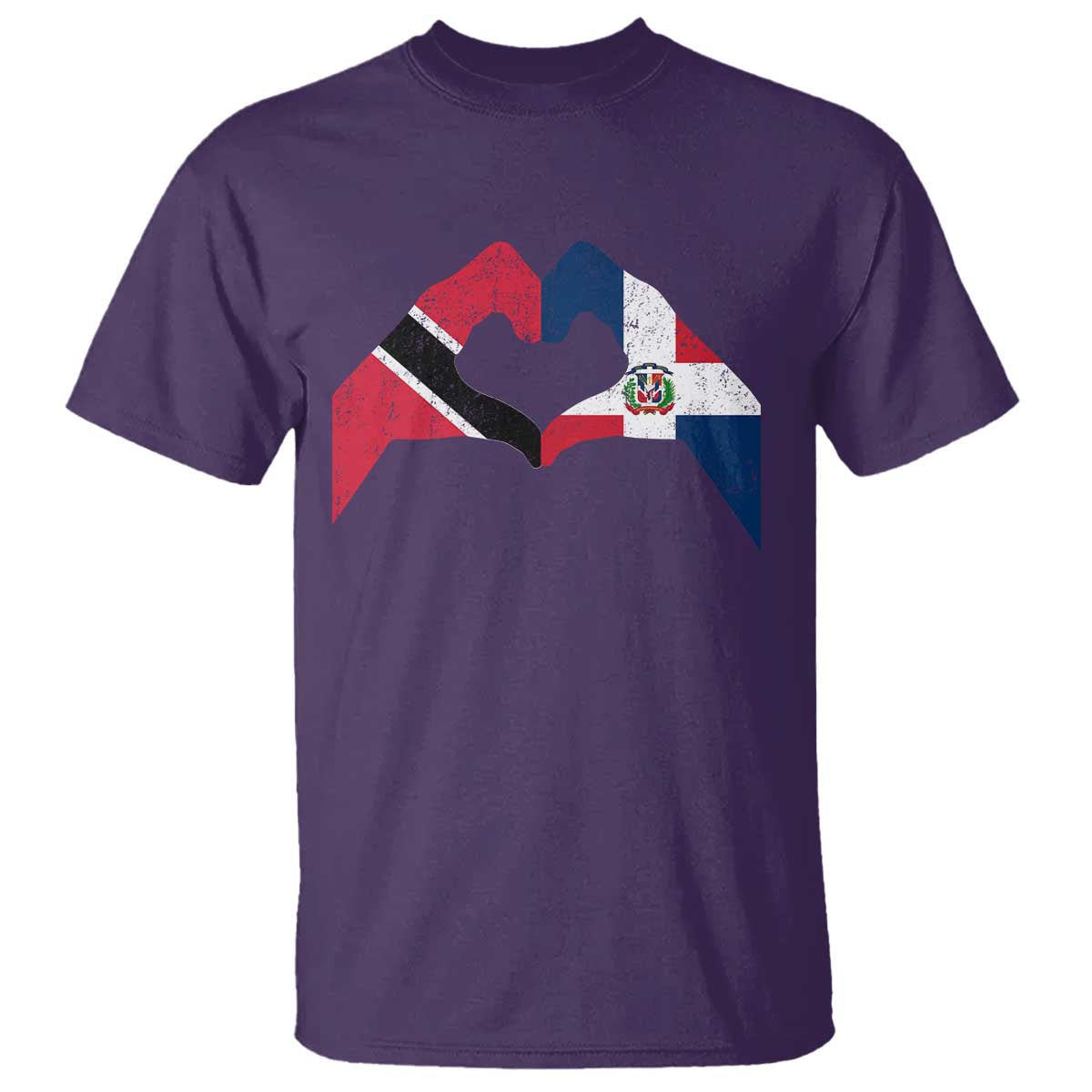Trinidad and Tobago Dominican T Shirt Two Flags One Heart