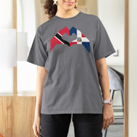 Trinidad and Tobago Dominican T Shirt For Women Two Flags One Heart