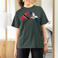 Trinidad and Tobago Dominican T Shirt For Women Two Flags One Heart