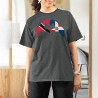 Trinidad and Tobago Dominican T Shirt For Women Two Flags One Heart