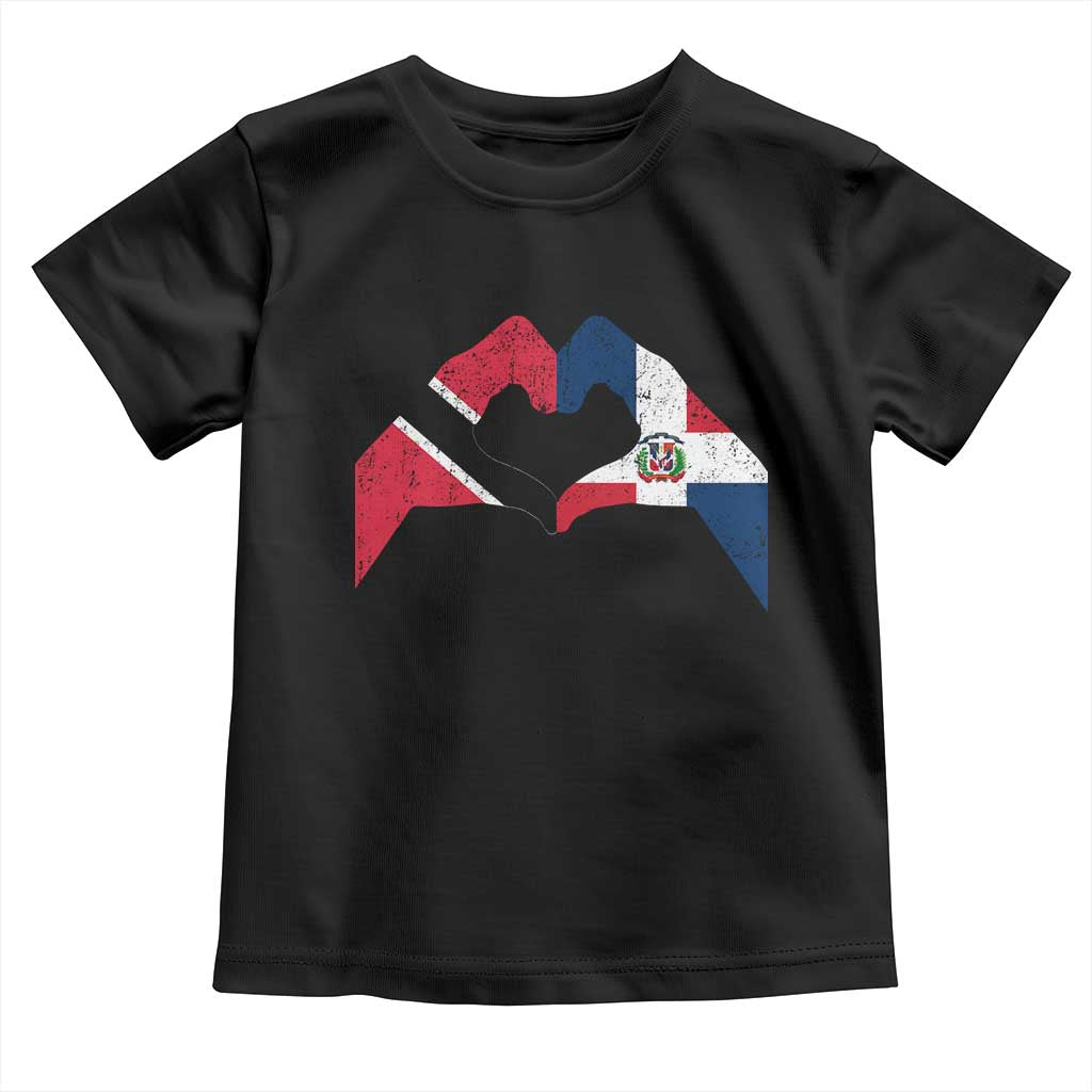 Trinidad and Tobago Dominican Toddler T Shirt Two Flags One Heart