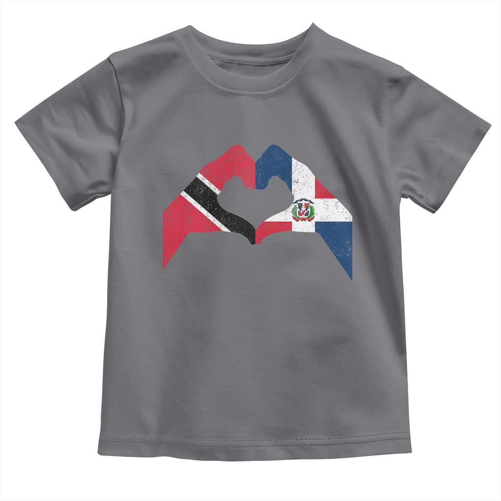 Trinidad and Tobago Dominican Toddler T Shirt Two Flags One Heart