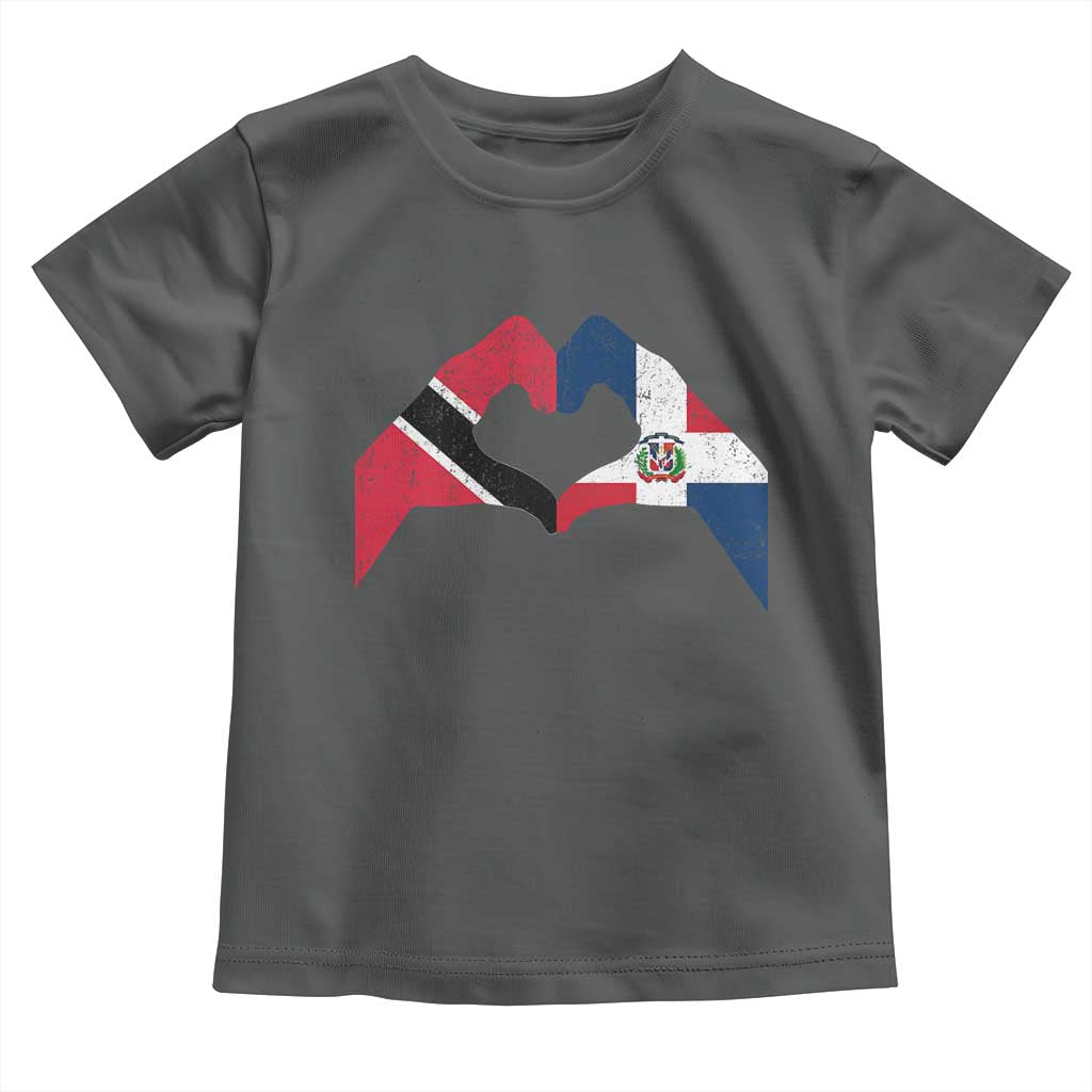 Trinidad and Tobago Dominican Toddler T Shirt Two Flags One Heart