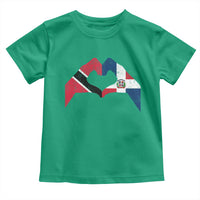Trinidad and Tobago Dominican Toddler T Shirt Two Flags One Heart