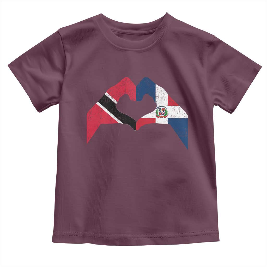 Trinidad and Tobago Dominican Toddler T Shirt Two Flags One Heart