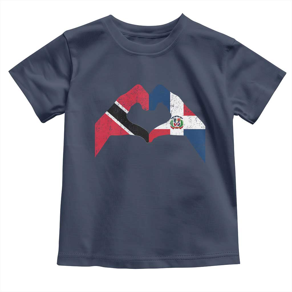 Trinidad and Tobago Dominican Toddler T Shirt Two Flags One Heart