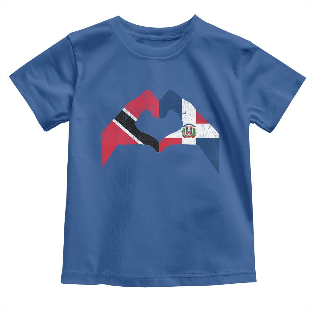 Trinidad and Tobago Dominican Toddler T Shirt Two Flags One Heart