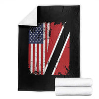 USA Trinidad and Tobago Throw Blanket Retro Vintage American Trini Pride Flag