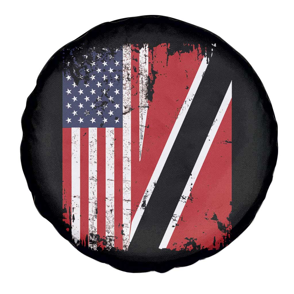 USA Trinidad and Tobago Spare Tire Cover Retro Vintage American Trini Pride Flag