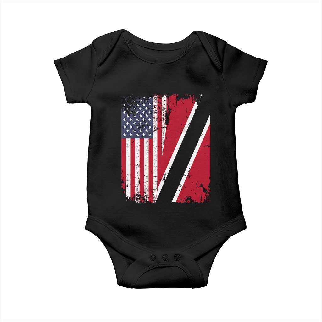 USA Trinidad and Tobago Baby Onesie Retro Vintage American Trini Pride Flag