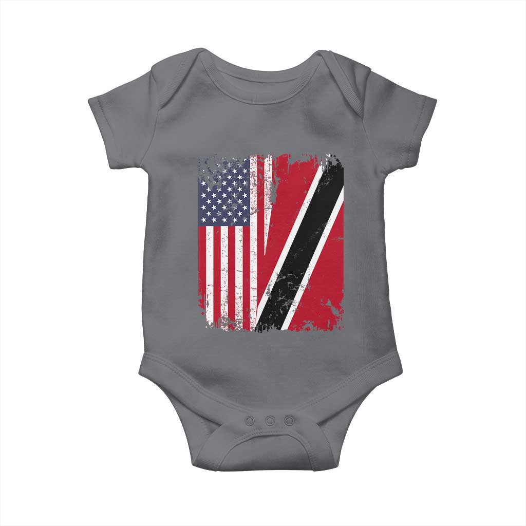 USA Trinidad and Tobago Baby Onesie Retro Vintage American Trini Pride Flag
